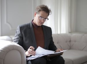 reviewing paperwork